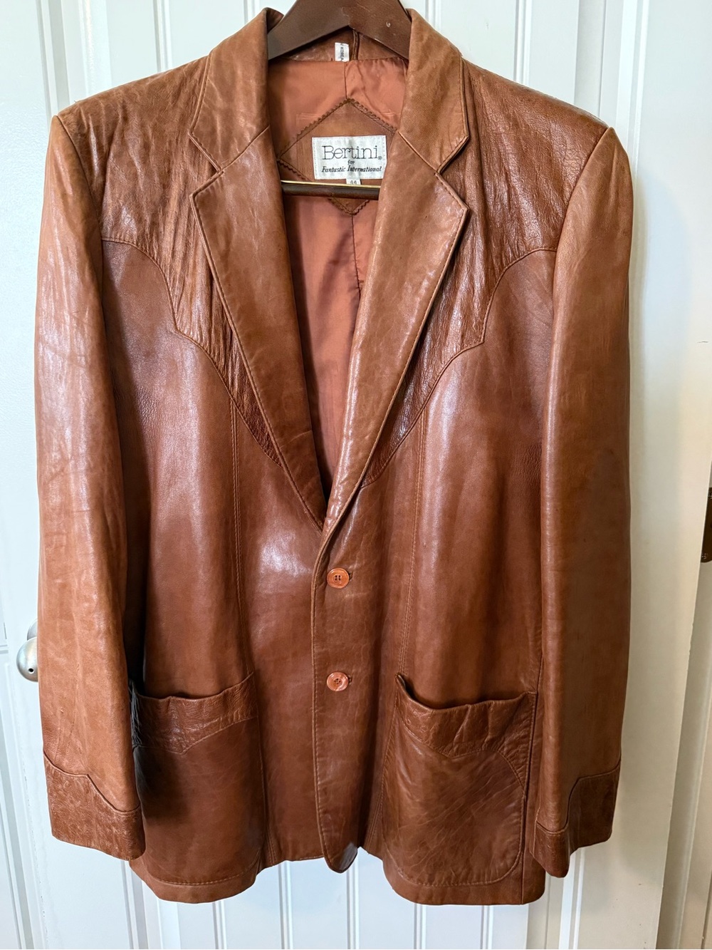 Men's Brown Leather Blazer Jacket